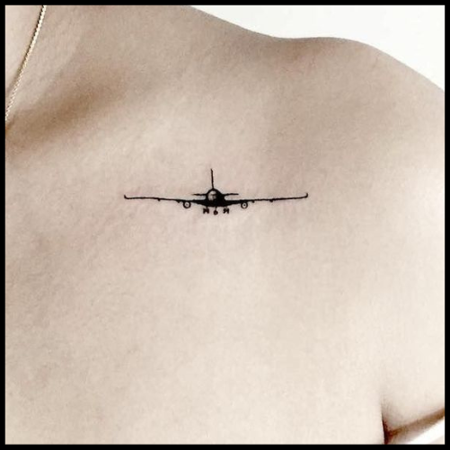 The Landing Plane Collarbone Tattoo