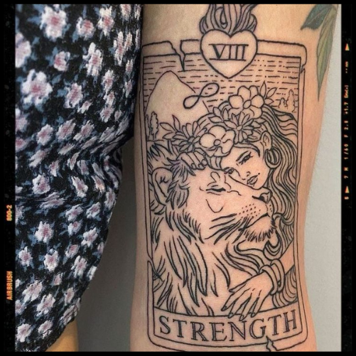 The Strength Tarot Card Tattoo