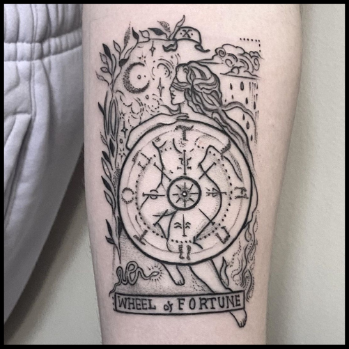 The Wheel of Fortune Tarot Card Tattoo