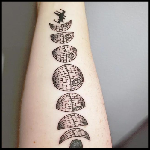 Three Phases of a Star: Birth, Life, Death Tattoos