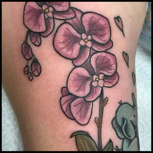 Traditional Orchid Tattoo