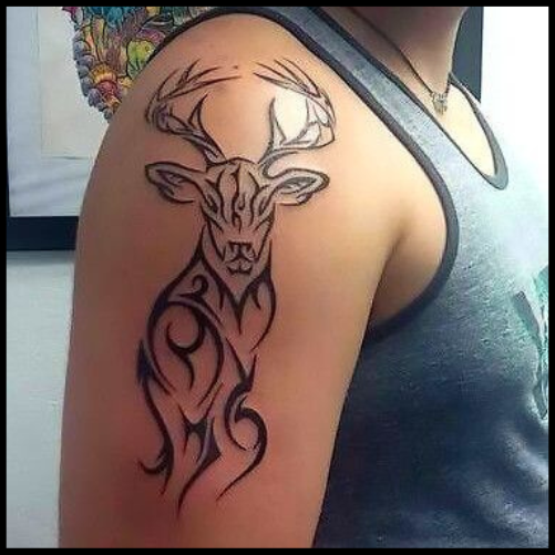  Tribal Deer Tattoo