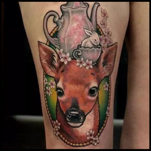  Ultra Feminine Deer Tattoo