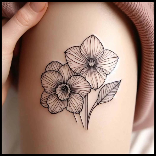Violet and Daffodil Tattoo