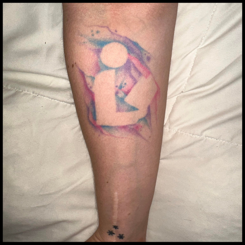 Watercolor Negative Space Tattoo