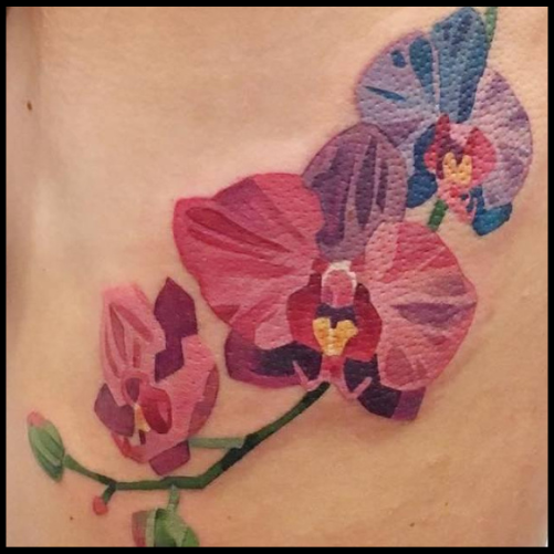 Watercolor Orchid Tattoo