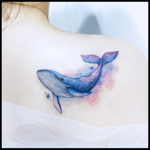 Watercolor Whale Tattoo