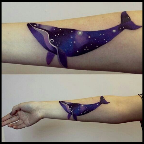 Whale with Stars Tattoo