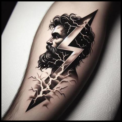 Zeus Lightning Bolt Tattoo