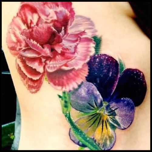 3D Carnation Tattoo Designs That Look Real