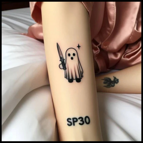 Adorable Ghost Pin-Up Tattoo