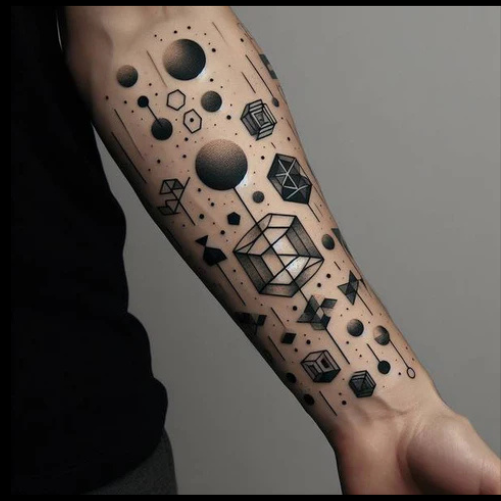 Alluring Patchwork Tattoo With Intricate Patterns