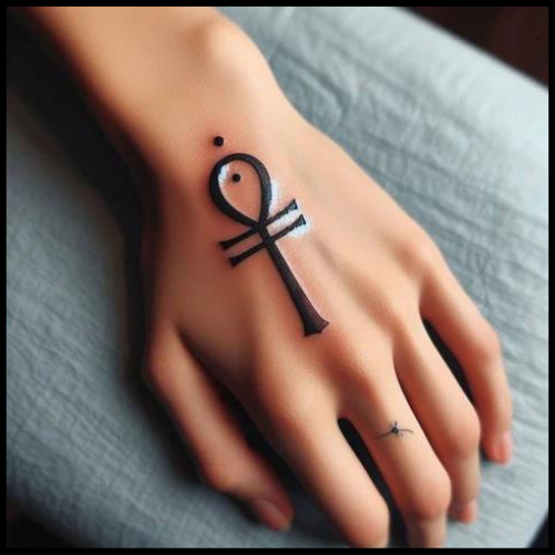 Ankh Hand Tattoo