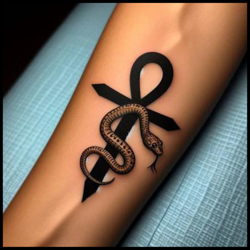 Ankh and Snake Tattoo