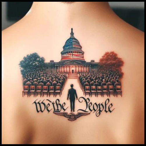 Back Independence We The People Tattoo