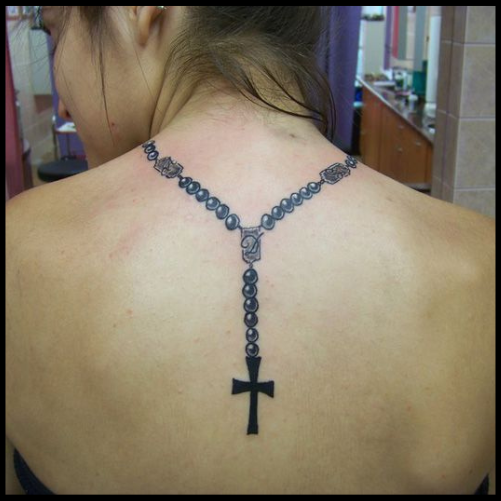 Back and Spine Rosary Tattoo Ideas