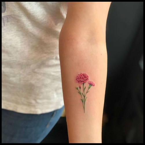 Beautiful Carnation Tattoo Ideas for Women