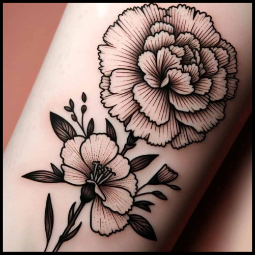 Black and Grey Carnation Tattoo Ideas for a Timeless Look