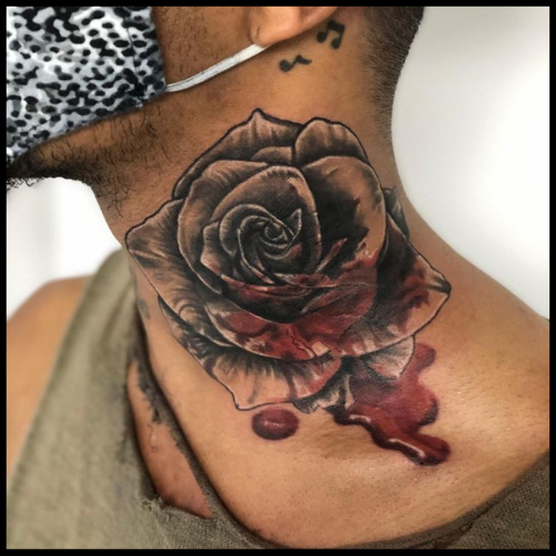 Bloody Gothic Rose Tattoo