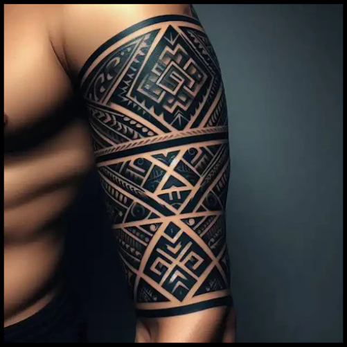 Bold Polynesian Tattoo On Arm