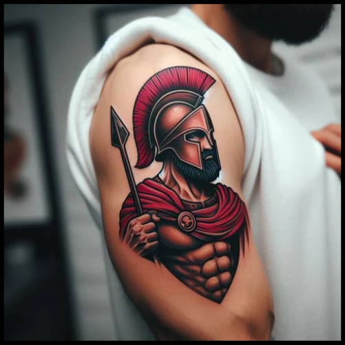 Bold Spartan Warrior Tattoo