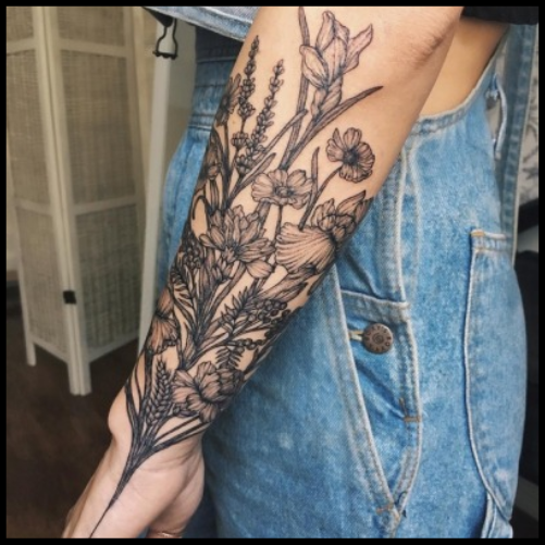 Carnation Bouquet Tattoo Ideas for Full Floral Sleeves