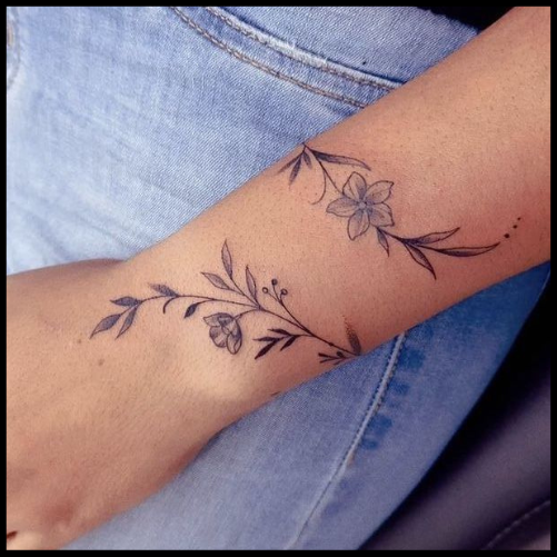 Carnation Wrist Band Tattoos