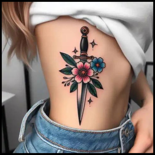 Carnation and Dagger Tattoo Ideas for a Strong Statement