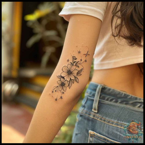 Carnation and Star Tattoo Ideas for a Celestial Look