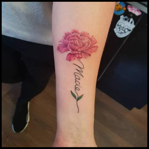 Carnation with Name Tattoo Ideas