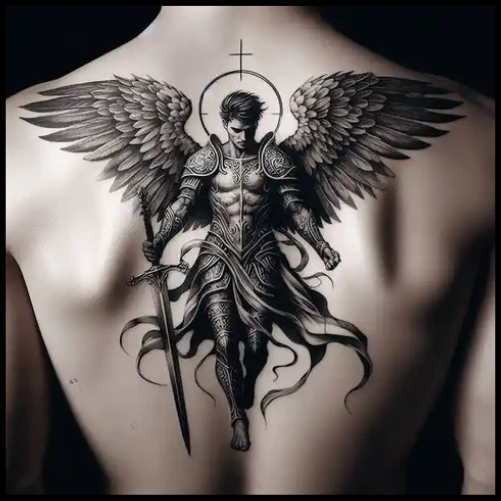 Classical Warrior Archangel Michael Tattoo