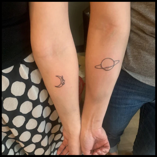 Combine The Power Of Love With Friends Saturn Tattoo