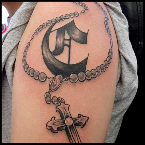Courage and Strength Themes in Rosary Tattoo