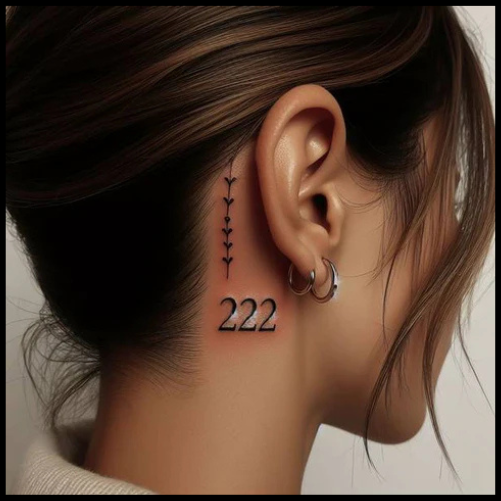 Dainty Behind The Ear 222 Tattoo 222 Tattoo Ideas