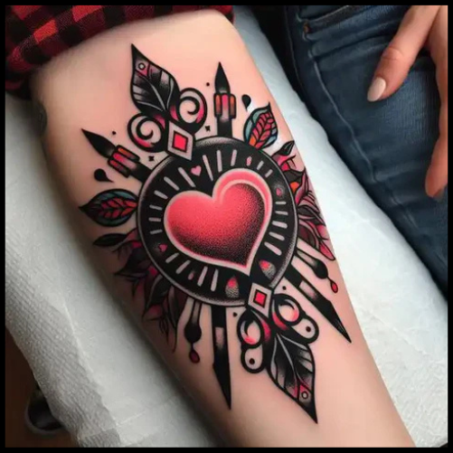 Dark Gothic Heart Tattoo