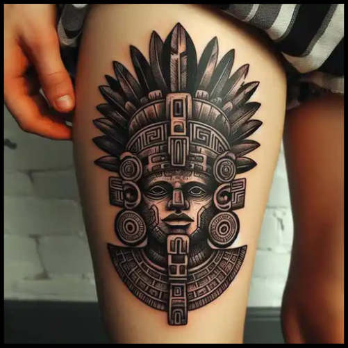 Decorative Mayan Warrior Tattoo