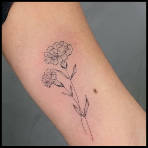 Delicate Carnation Outline Tattoo Ideas Carnation Tattoo Ideas