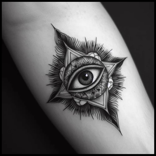 Detailed Spiritual Eye Tattoo