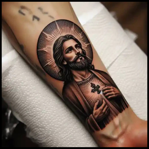Discreet San Judas Tattoo
