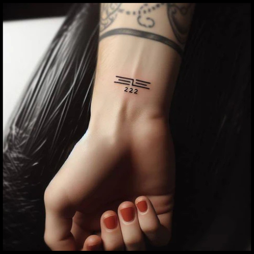 Elegant 222 Tattoo On Wrist