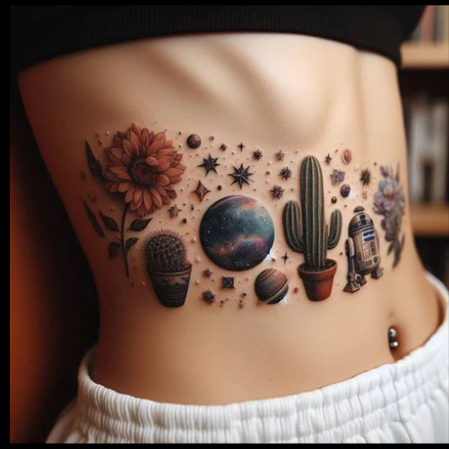 Enchanting Patchwork Tattoo