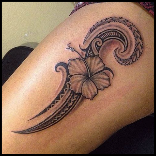 Feminine Polynesian Flower Tattoo Polynesian Tattoo Ideas