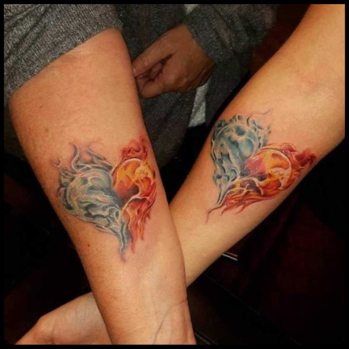 Fiery Spiritual Twin Flame Tattoo
