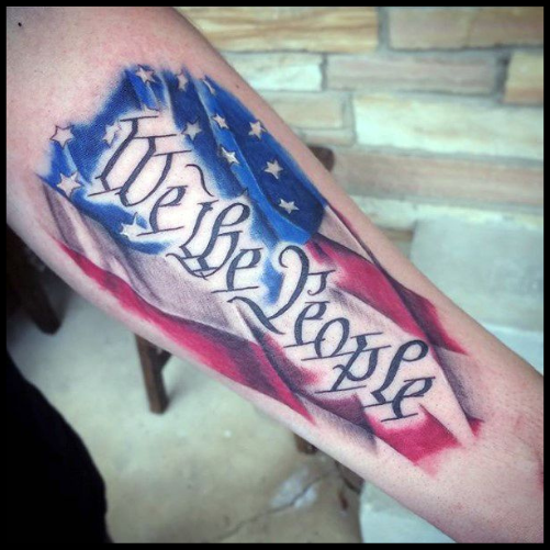 Flag Tribute We The People Tattoo