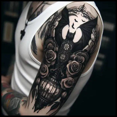 Flamboyant Gothic Tattoo On Sleeve