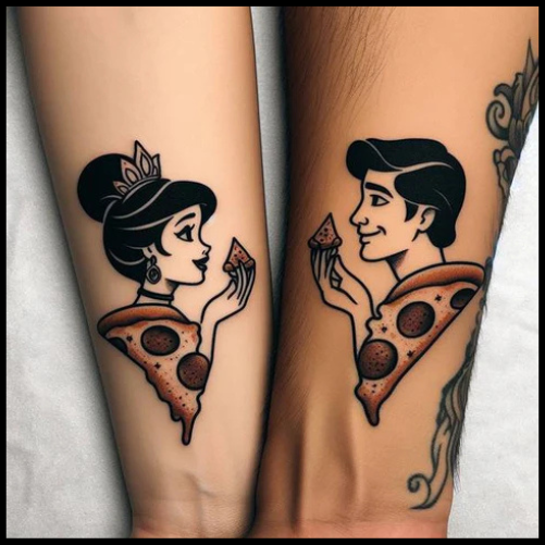 Funny Couple Tattoo With Subtle Shading