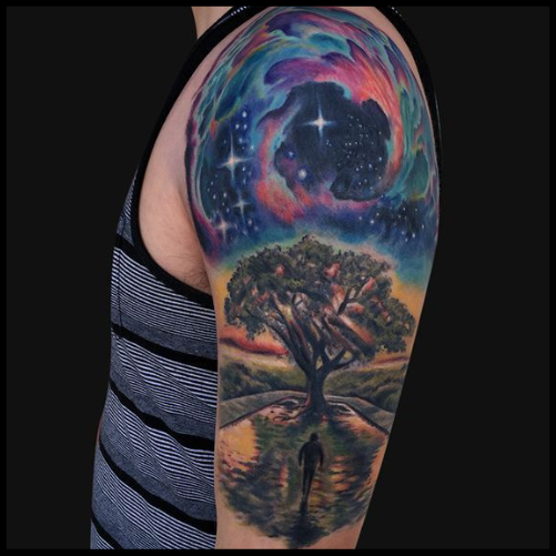 Galaxy Tree Tattoo