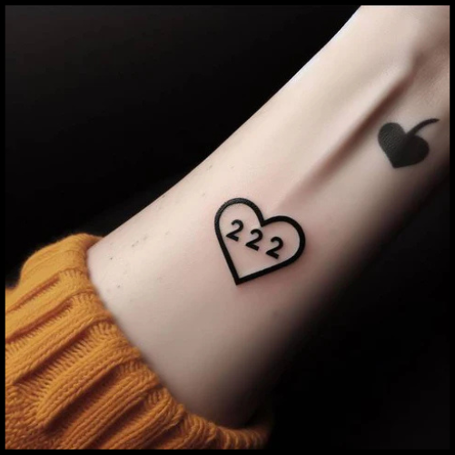 Geometric Heart Shaped 222 Tattoo