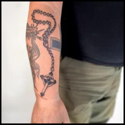 Geometric Rosary Tattoo