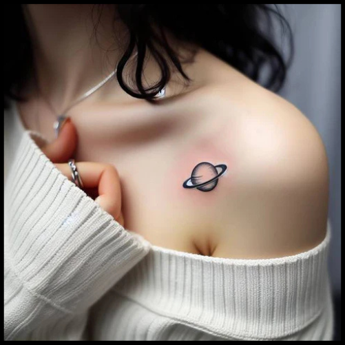 Go For Saturn Shoulder Tattoo